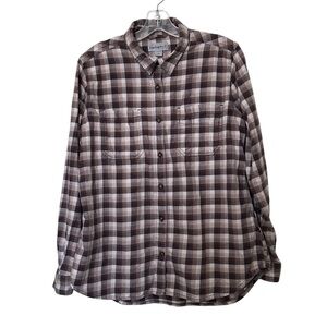 Carhartt Brown Plaid Button Up Long Sleeve Shirt
